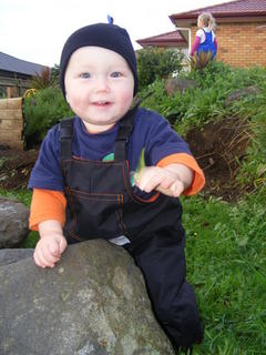 Jacob all ready to help Dad